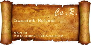Csasznek Roland névjegykártya