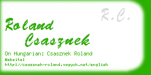 roland csasznek business card